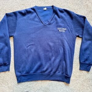 Vintage Eastern Illinois University Unisex Blue Thin Sweatshirt Material